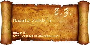 Babala Zalán névjegykártya